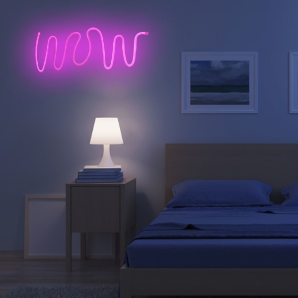 LED neonljus neonskylt lampa dekorativ nattlampa för hem sovrum bar butik prydnad födelsedagspresent Pink Light