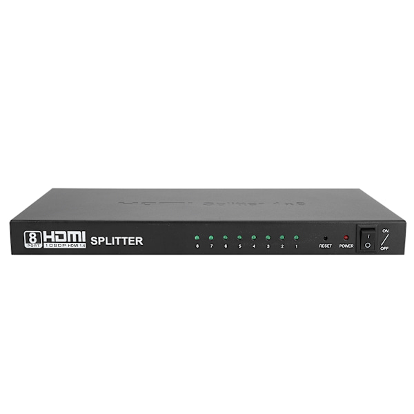 1x8 HDTV-jakaja HDMI-jakaja 3D 1080P ääni- ja videojakaja 1 sisään 8 ulos