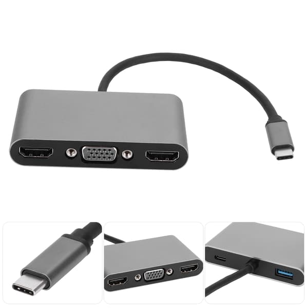 5 i 1 TypeC Docking Station TypeC til HDMI/VGa PD Kabeladapter Konverter til Bærbar