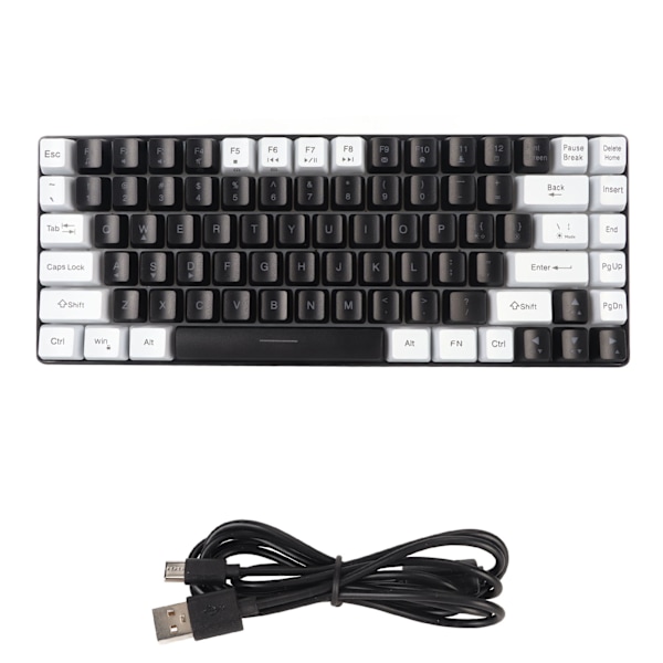 Speltangentbord Typ C 84 Tangenter RGB Bakgrundsbelyst Ergonomiskt Böjd Tyst Trådbundet Tangentbord för Familjekontor Redigering Svart
