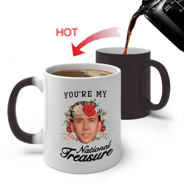 Du er min nationale skat Farveskiftende krus Keramisk termisk kaffekrus til morgenmad