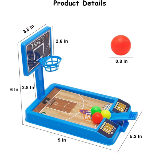 2-pack Basketbollspel Leksaker, Kontorsbord Basketboll för Vuxna för att Minska Stress, Basketboll Present Idé, Klassrums Priser för Barn Pojkar Flickor