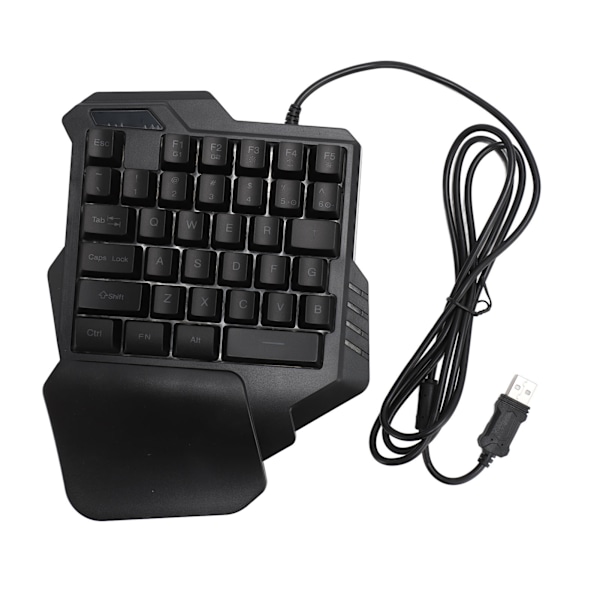 Enhånds Gaming Tastatur 7 Farver RGB Baggrundsbelysning Ergonomisk 35 Taster Bærbar Mini Gaming Keypad med Håndledsstøtte til PC Gamer