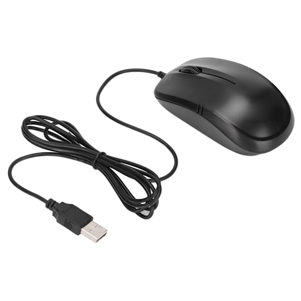Ergonomisk tyst 1000DPI bärbar mus, halkfri, hållbar ABS, plug and play, trådbunden mus för stationär dator och bärbar dator