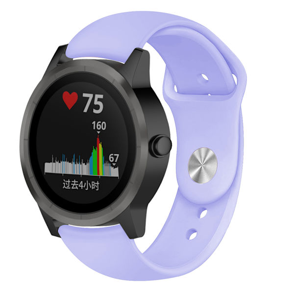 Snygg silikonklockarmband med spänne i rostfritt stål för Active 3 Move hr-klocka (lila)