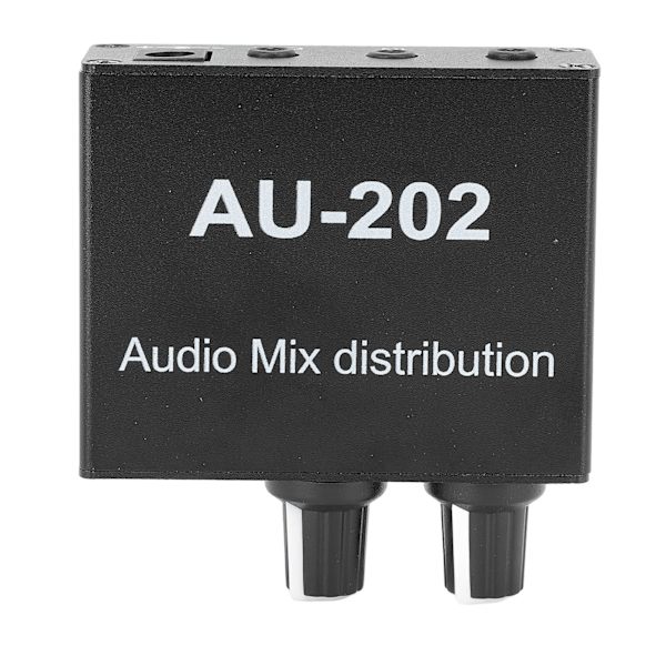 Stereo Mikser 2 inn 2 ut Lav Støy Uavhengig Volumkontroll 3,5 mm Liten Lydmikser for Hodetelefon DC 5‑24V