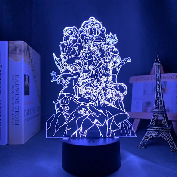 3D LED Lampe Anime De Syv Dødelige Synder Gruppe til Soveværelse Dekorativ Natlampe Fødselsdagsgave Akryl LED Natlys Manga Team
