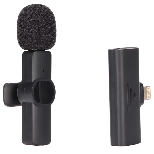 Trådlös Lavalier-mikrofon Brusreducering 2.4G Plug and Play Mini Clip On Mic för Live Streaming Intervju