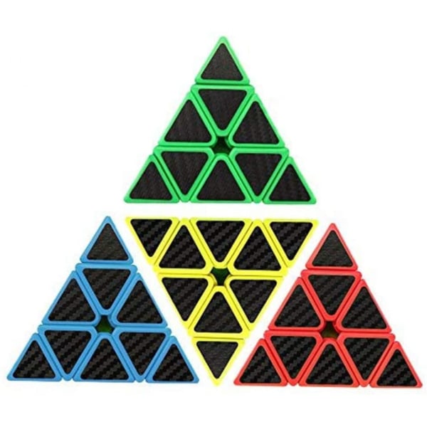SAYTAY pyramide kube, karbonfiber pyramide 3x3 speed kube trekant kube puslespill ST-001