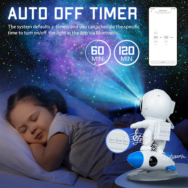 Astronaut Galaxy Projektor for Soverom, Stjerneprojektor med Månelampe, Led Space Nebula Nattlys for Barn Tenåringsjenter Gutter Voksne