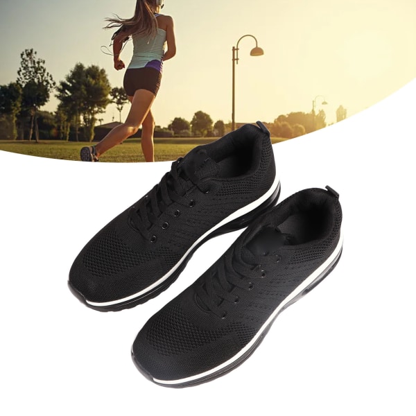 Men Running Shoes Breathable Fashionable Comfortable Lightweight for Walking Tennis Cycling Black 42