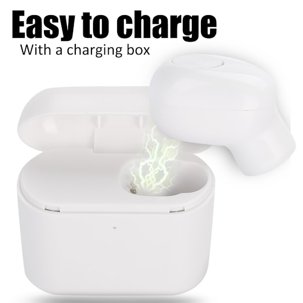 Nya Mini Earbuds Osynliga Trådlösa Bluetooth Hörlurar Headset med Laddningsbox (Vit)