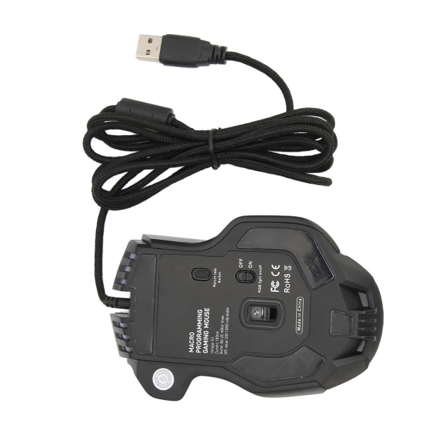 RGB Gaming Mouse 12800 DPI Gaming Mouse Optisk kabelforbundet med 10 programmerbare knapper 13 baggrundslystilstande Mekanisk mus