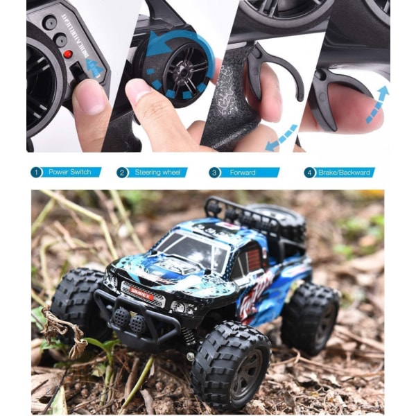 1/18 skala RC bil C4wd RC bil terrængående høj hastighed 20 km/t offroad truck, RC crawler køretøj legetøj gave til 5-12 år gamle børn