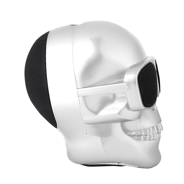 Mini Fashion Skull Bluetooth Højttaler Støjreducerende Stereo 5W Bluetooth Subwoofer - Hvid