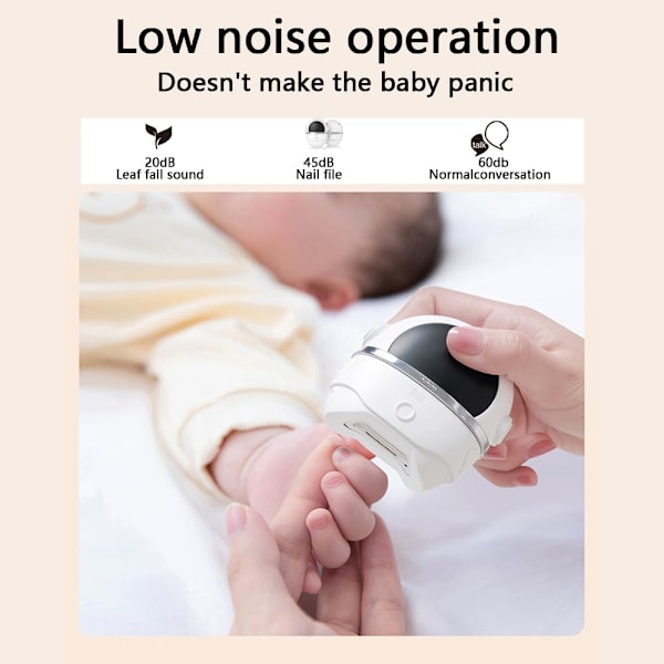 Automatisk neglklipper, 2-i-1 elektrisk neglklipper og neglepoleringsmaskin, elektrisk baby neglklipper med 3 justerbare hastigheter, USB-ladbare, egnet