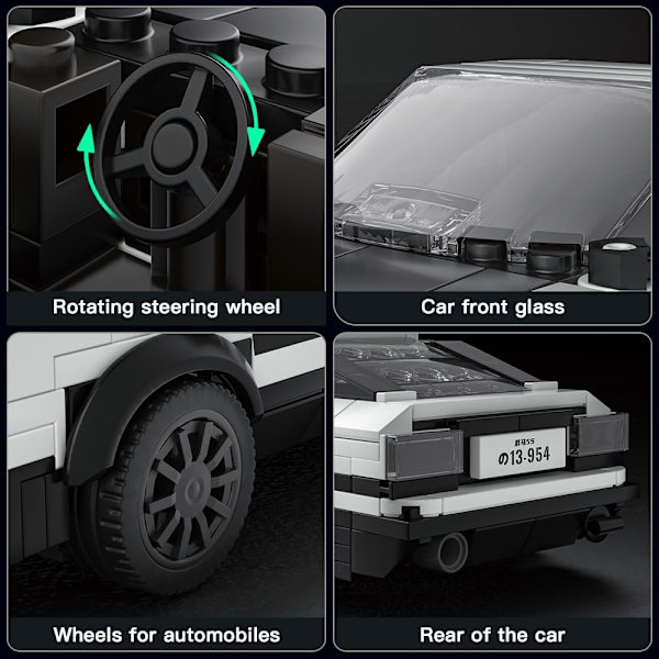 Initial D AE86 Bil Byggesæt med Akryl Vitrine Model Race Car Legetøjs Byggeklodser Sæt 27013 Samleobjekt Racing Køretøj Sæt