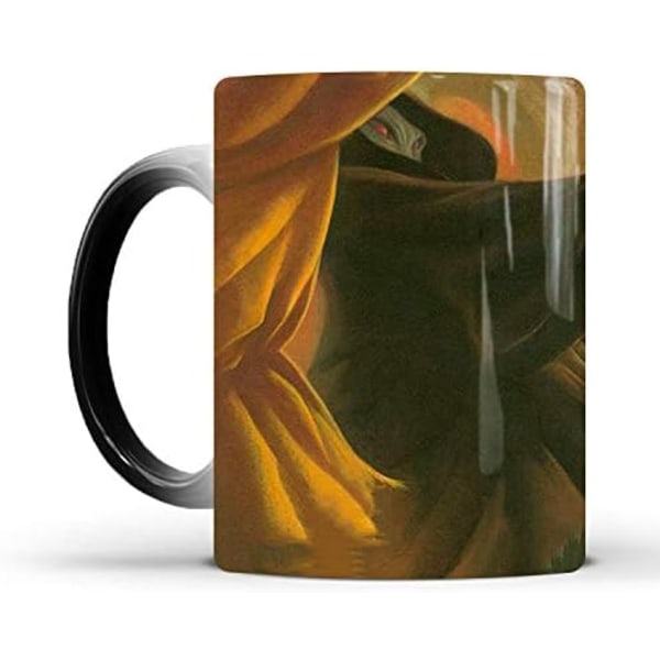 Varmefarveskiftende krus, WmanCok 11 oz magisk keramikkrus til kaffe, te, mælk, Harry Potter Bog 7-billede afsløres, når der tilsættes varm væske