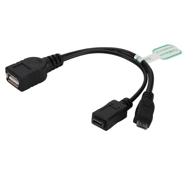 Micro USB til USB Hun OTG Vært Adapter Datakabel med Strømkabel til Mobiltelefon