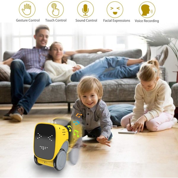 Intelligent Smart Robot Toy for Kids,  Voice and Touch Gesture Control Mini Robotics Rechargeable Toys Dancing, Walking, Singing, Robots for Toddler