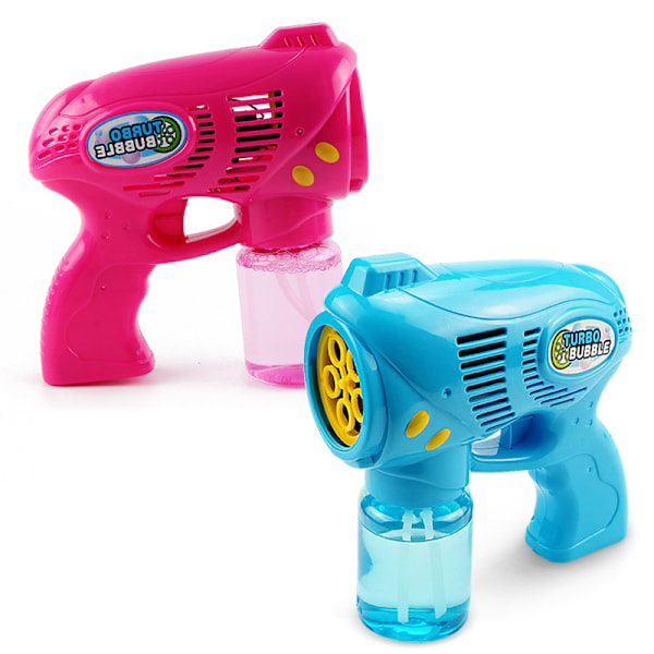 JOYIN Boblepistol for barn, med flasker påfyllingsløsning, boblemaskinpistol for småbarn 1-3 barn 4-8, festgaver, sommerleke, utendørs blue