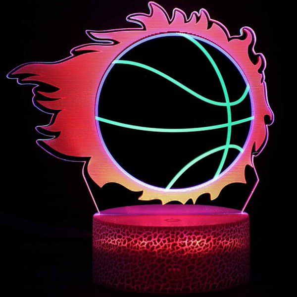 Basketball 3D Illusion Natlampe - Julegave Fødselsdag Julegaver og Ferie Legetøj & Gaver til Venner Drenge og Piger - Skift Dekor Lampe Hjem Soveværelse