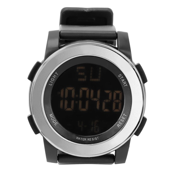 Digital watch för män Vattentät stoppur Noctilucence Alarm Dual Time Watch för män Svart