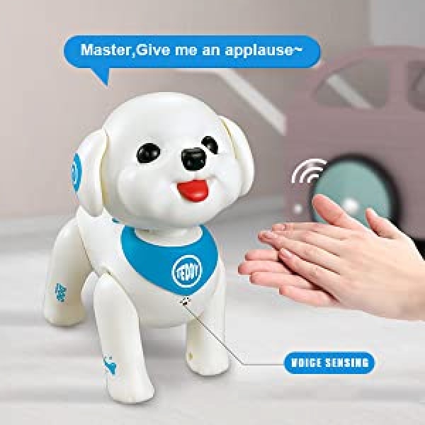 RC Robot Dog Smart Puppy Nalle Ohjelmoitava Ääniohjaus Laulu Kävely Kaukosäädin Elektroniset Lemmikit Opetuslelut lapsille