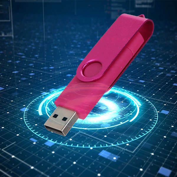 Färgglad roterande 2 i 1 USB2.0 för Android USB-minne Flash-minne Lagringsminne (Rosa)