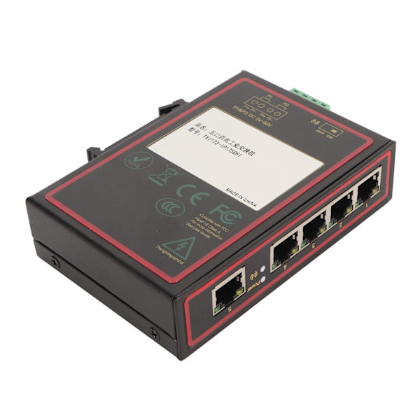 Industriel Ethernet-switch 5 porte 100 Mbps DIN-skinne IP40-beskyttelse Uadministreret netværksswitch til overvågningsindustrien