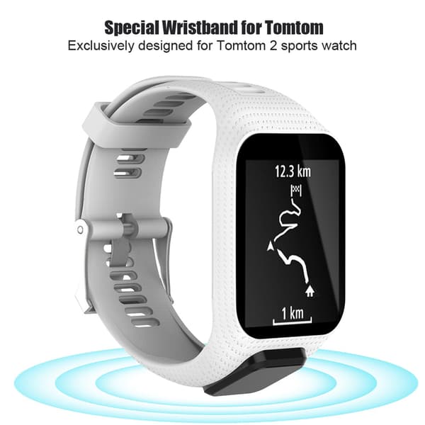Silikone Rem til Tomtom Runner 2 Sportsur (Hvid)