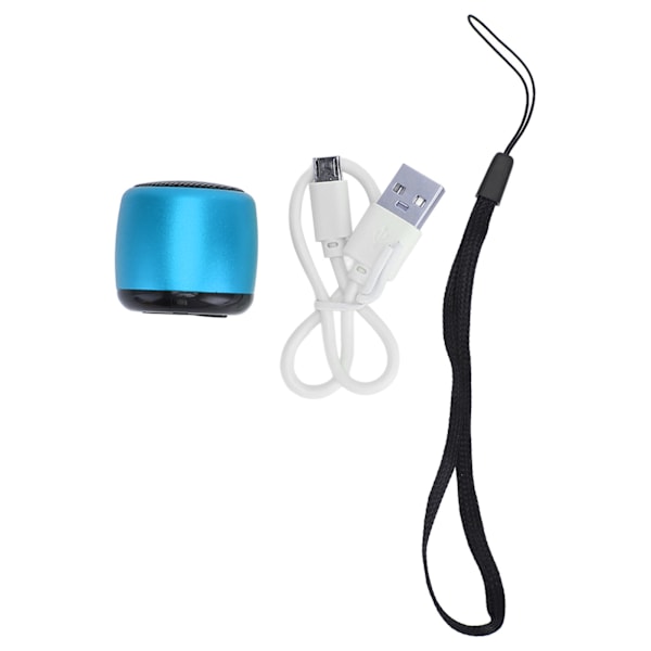 Mini Bluetooth-högtalare med tung subwoofer, USB-laddningsbar, bärbar trådlös metallhögtalare för telefon, surfplatta, PC, blå