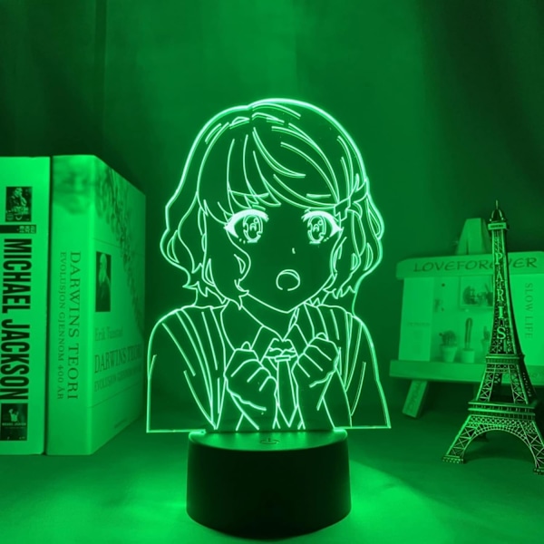 Anime 3D-lampa Rascal Does Not Dream of Bunny Girl LED-nattlampa för inredning Nattlampa Present Tomoe Koga Neonljus