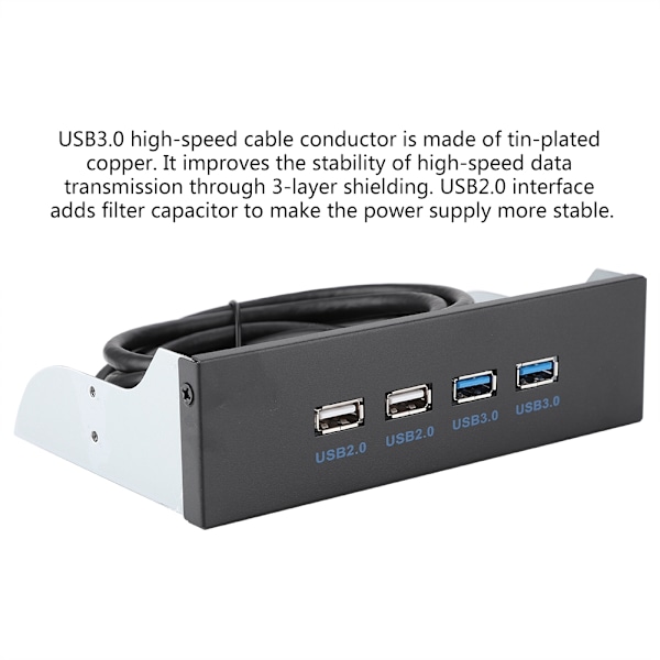 2 Port USB 3.0 + 2 Port USB 2.0 HUB Udvidelses Frontpanel