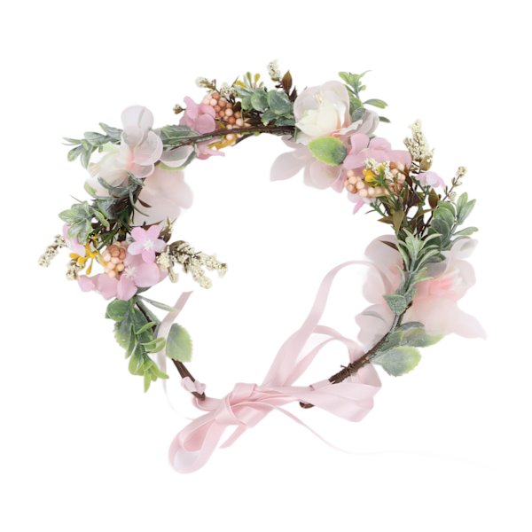 Kvinners Blomster Hodebånd 9,4in Diameter Retro Stil Trygg Holdbar Stoff Blomsterkrone for Fest Bryllup Seremoni