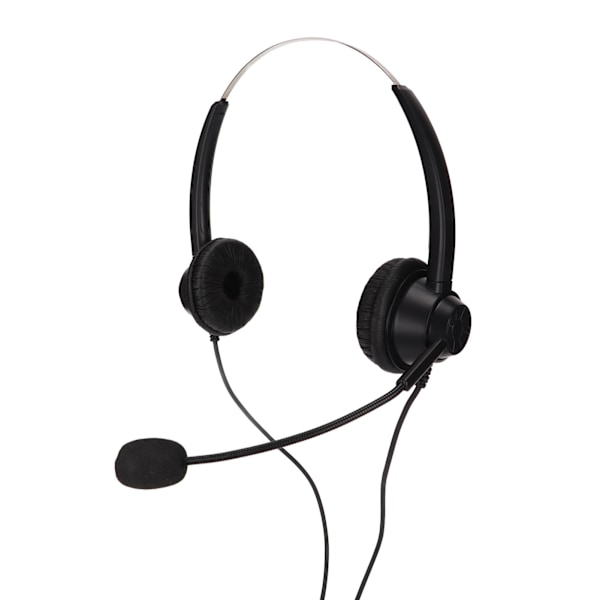 Kundeservice Headset Støjreducerende RJ9 Stik Binaural Kablet Telefon Hovedtelefon med Mikrofon til VOIP Telefoner