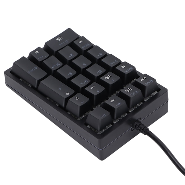 Kablet tastatur RGB baggrundsbelysning trinvis tastatur programmerbare knapper 21 taster mekanisk tastatur grøn aksel