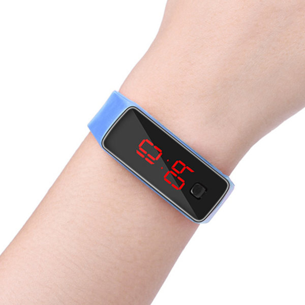 LED-klocka Sport Silikon Armband Digital 12-timmars Urtavla Elektronisk Display Armbandsur Klocka