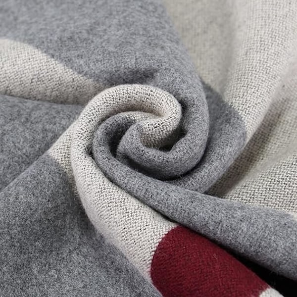 2 Pakker Cashmere-lignende Vinterhalsklæde til Mænd, Blød Varmt Sort Grå Plaid Stribet Mænds Halsklæde Udvalg Mand Far Gave