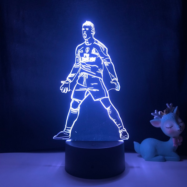 Qinwei Basketball Player Natlampe  3D Illusion LED  Lampe med Fjernbetjening Bedste Fødselsdag  for Sports Elsker --- A4（Sort Sæde）