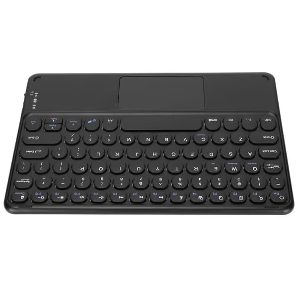 10in trådløst Bluetooth Touchpad-tastatur Retro Rund Keycap Ergonomisk Magnetisk Support Touch Gestures til Windows til IOS Sort