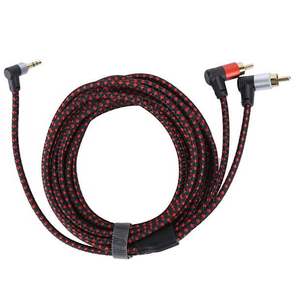 90° 3,5 mm han stik til 2RCA han lydkabel ABS stereomikrofonkabel til DVD-højttaler 5m