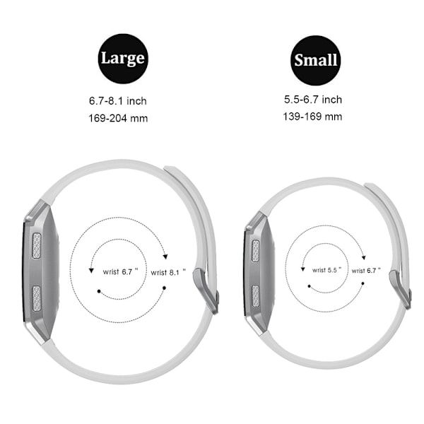 Silikonarmbånd for Fibit Ionic (hvit, L)