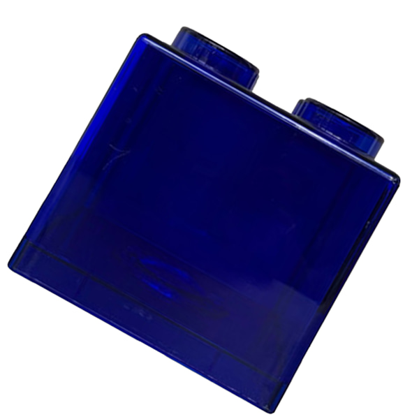 Läpinäkyvä rahaa säästävä pankkirakennuslohkon muotoilu Suorakulmainen läpinäkyvä kolikkosäästölipas lapsille pojille tytöille 8.9x8.9x9.2cm / 3.5x3.5x3.6in Blue