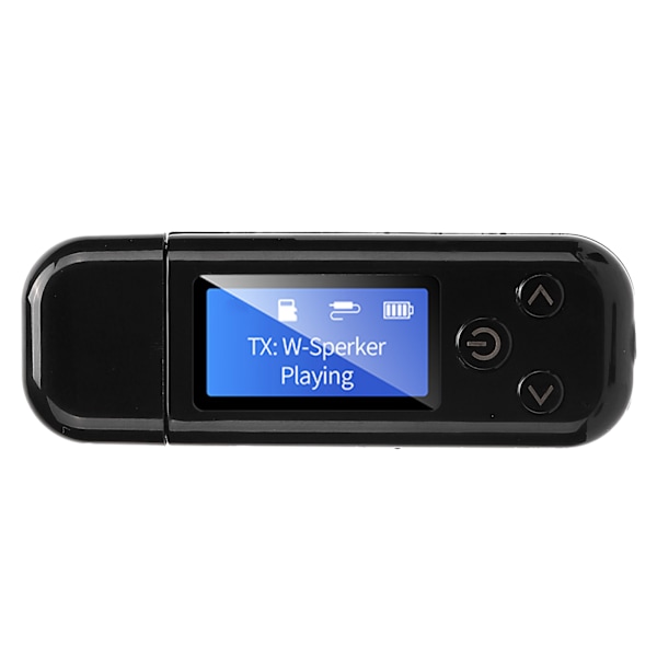 USB Bluetooth 5.0-adapter Bluetooth-ljudmottagare sändare med LCD-skärm 3,5 mm AUX svart