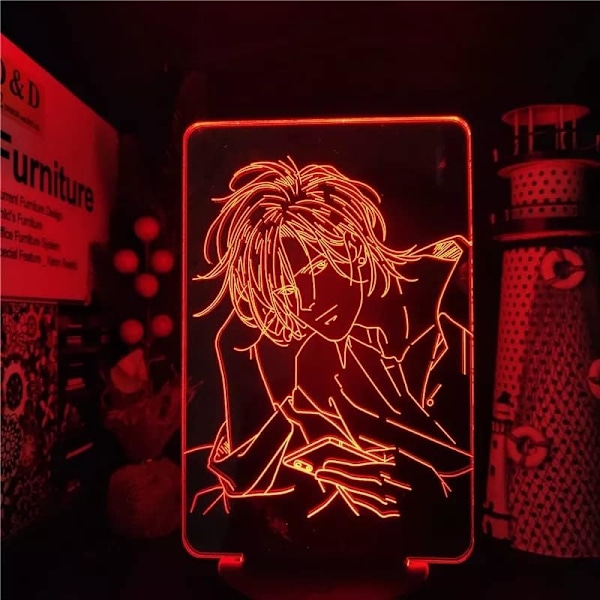 Anime 3D Lampe Banana Fish 3D Nattelys Anime Bord LED Fargeskiftende Samling Belysning Gave Illusjon Dekorasjon Dukke 7-Farge Berøring PXJD