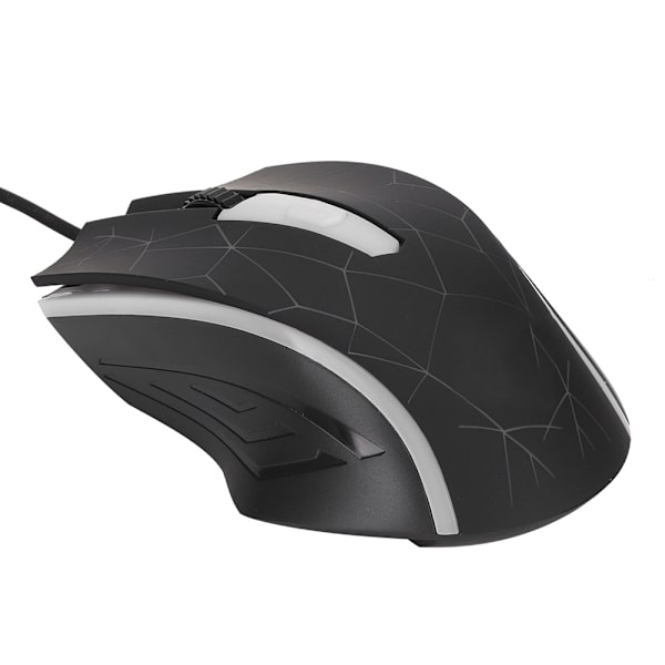WARWOLF M-01 4D LED Farverig USB Kablet Gaming Lys Mus til Computer Spil Sort