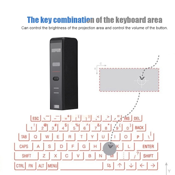 KB320 Virtuelt laser tastatur Bluetooth Multi-Point Recognition Projection Keyboard