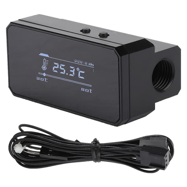 Intelligent Vattentemperatur Skydd Multi Mode OLED Display Övervakning Termometer (Svart)