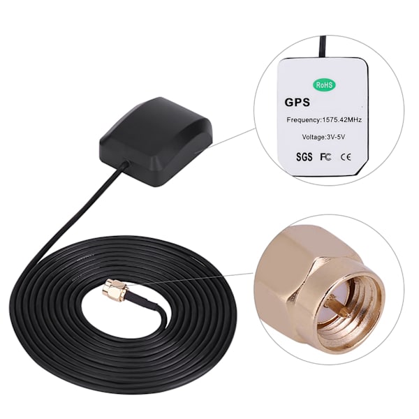 2PCS SMA-hanegränssnitt Super Signal GPS Navigatorantenn Bil DVD-antenn